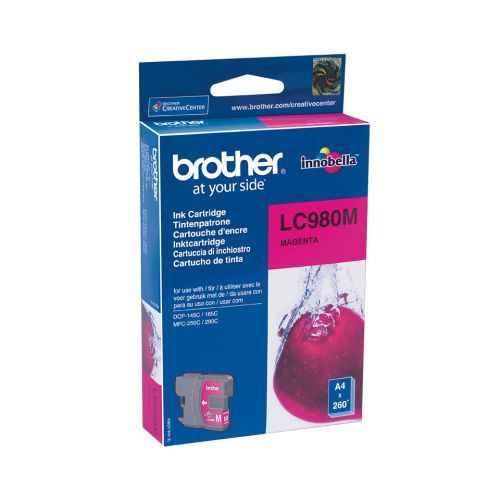 BROTHER Cartucho tinta  Magenta DCP-145C/DCP-165C,  260 paginas , Brother , BROLC980M , 4977766659628